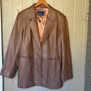 Denim&Co Brown Leather Jacket